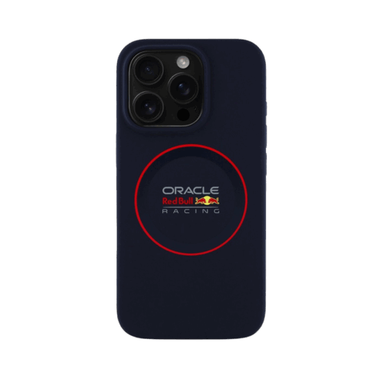Red Bull Racing Silicone Oversize Horizontal Logo Back Cover hoesje met MagSafe voor Apple iPhone 16