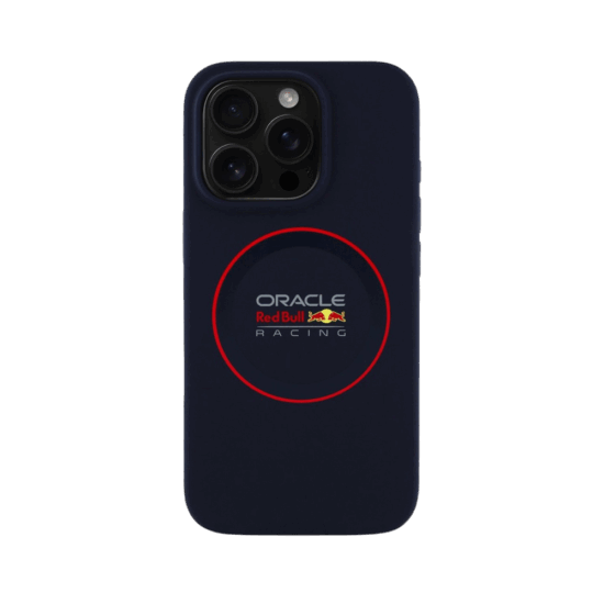 Red Bull Racing Silicone Oversize Horizontal Logo Back Cover hoesje met MagSafe voor Apple iPhone 16