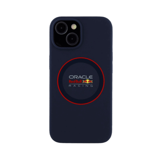 Red Bull Racing Silicone Red Ring Back Cover hoesje met MagSafe voor Apple iPhone 15 - Donkerblauw