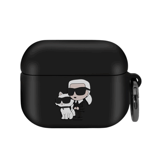 Karl Lagerfeld, AirPods Pro hoesje met ring, BLACK