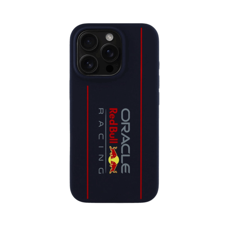 Red Bull Racing Silicone Oversize Vertical Logo Back Cover hoesje met MagSafe voor Apple iPhone 16 P