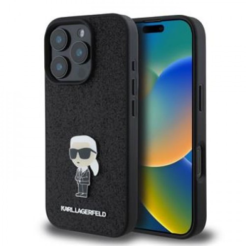 Karl Lagerfeld - iPhone 16 Pro Max - Phone Case - Black Glitter