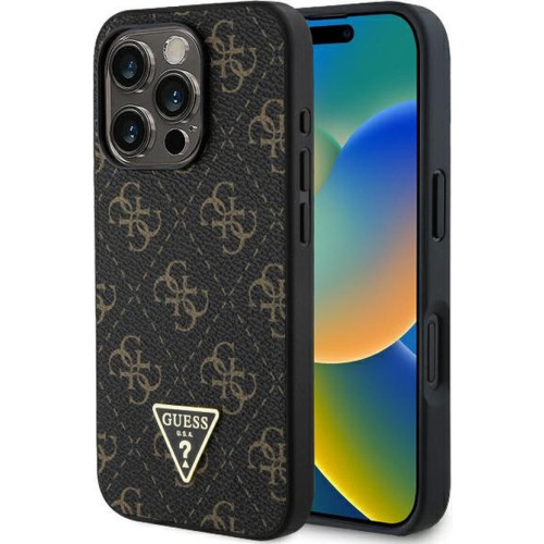GUESS - iPhone 16 Pro Max - Phone Cover - Dark Brown - Triangle