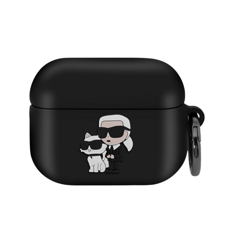Karl Lagerfeld, AirPods Pro hoesje met ring, BLACK