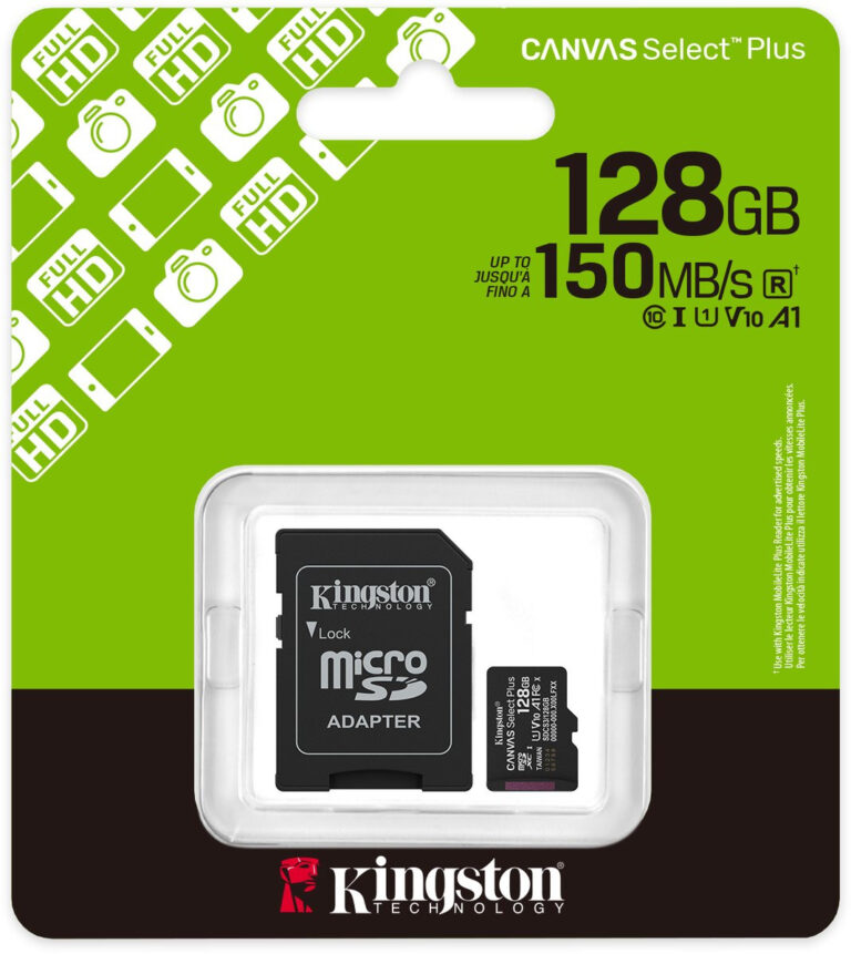 Kingston Canvas Select ´´Plus 128GB - 150MB/S - kaart+adapter