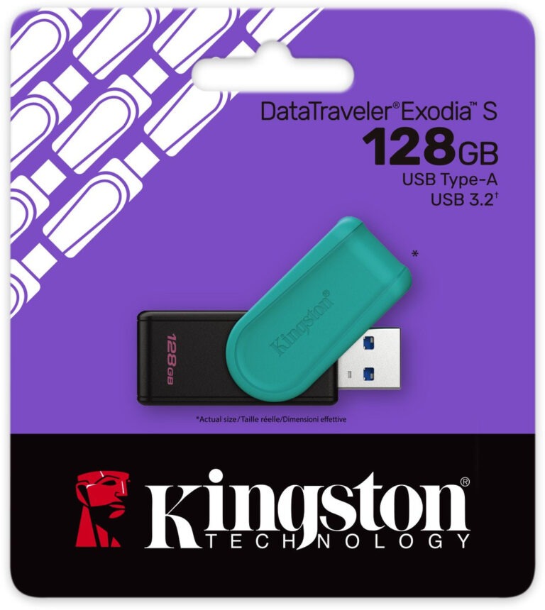 Kingston DataTraveler ´´Exodia'´S  128GB-Type-A - USB 3.2 - Black/Turquoise