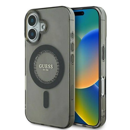 GUESS - iPhone 16 - Phone Case - Transparent Black (MagSafe)