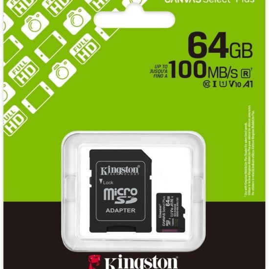 Kingston Canvas Select ´´Plus 64GB - 100MB/s - kaart+adapter