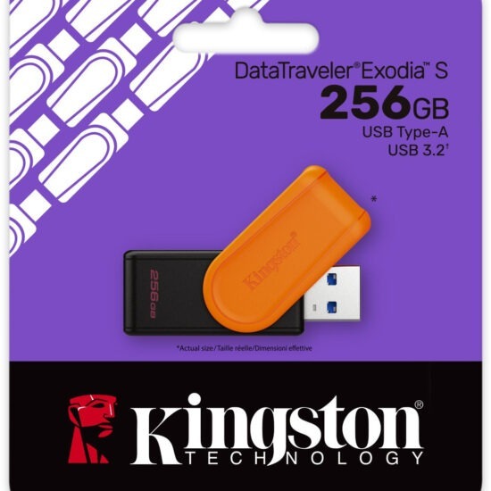 Kingston DataTraveler ´´Exodia'´S -256GB  Type-A - USB 3.2 - (Black/Orange)