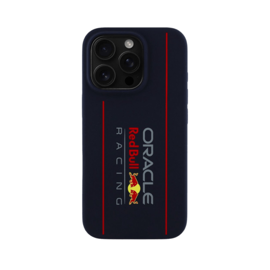 Red Bull Racing Silicone Oversize Vertical Logo Back Cover hoesje met MagSafe voor Apple iPhone 15 P