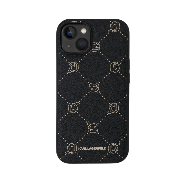 Karl Lagerfeld Backcase hoesje geschikt voor iPhone 15 - Effen Zwart - Kunstleer