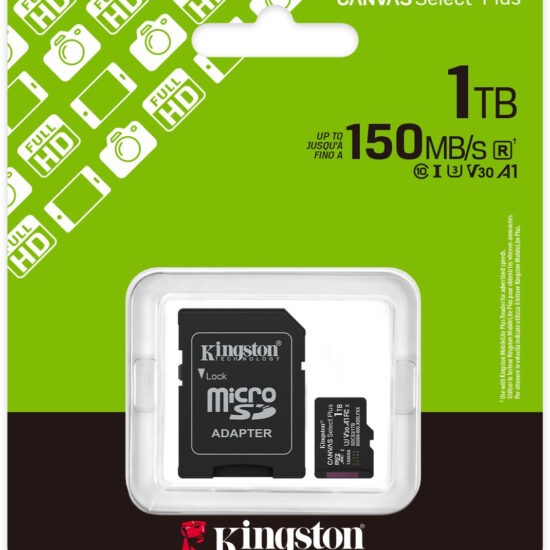 Kingston Canvas Select SDCS3/1TB´´Plus microSDXC - 150MB/S - kaart+adapter