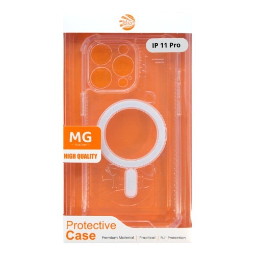 MG - Geschikt Voor - Apple iPhone 11 Pro MagSafe Hoesje Transparant - Apple iPhone 11 Pro Transparan