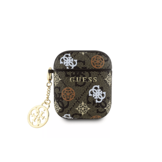 Guess - Airpods Case - Airpods 1/2 - PU Peony Charm Case - Brown