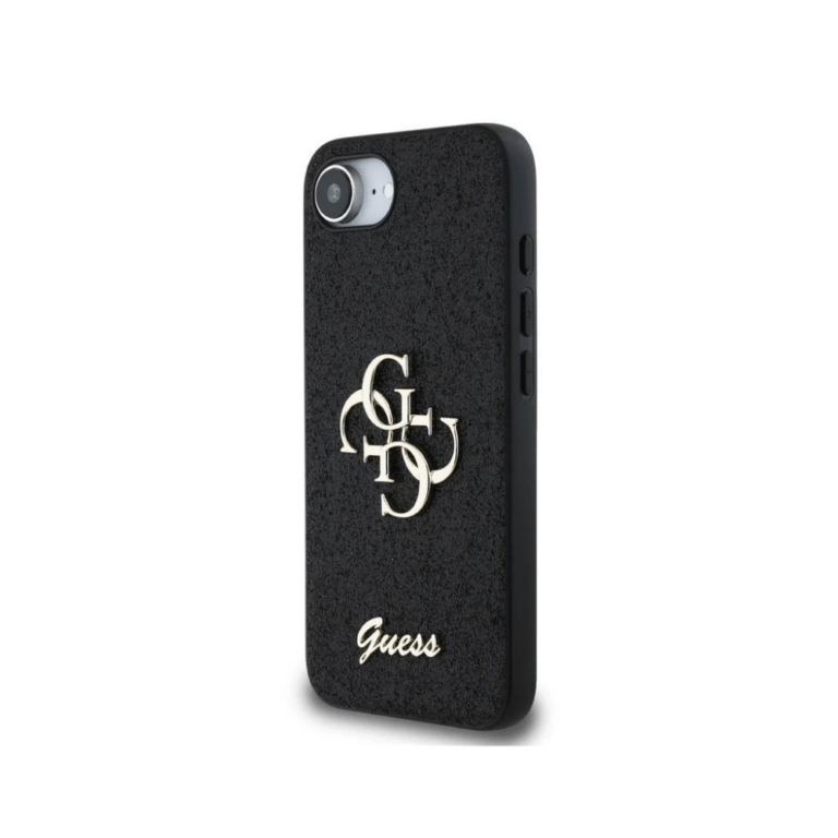 Guess iPhone 16e/17e Case - PU Fixed Glitter 4G Logo - Black
