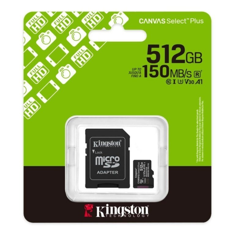 Kingston SDCS3/512GB - Canvas Select Plus - 150MB/s - 512GB - Kaart + Adapter