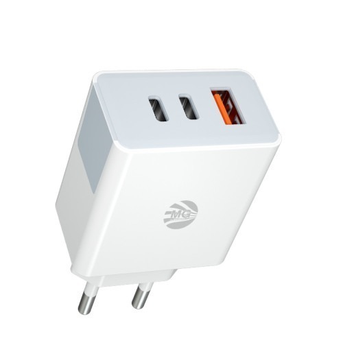 MG CDA133 - Universeel Adapter 40W - Super Fast Charging - 3 poorten - USB-C + USB - Wit