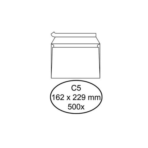 Enveloppen Hermes C5 162x229mm - Zelfklevend - Venster - Wit