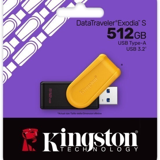 Kingston  DataTraveler ´´Exodia' S 512GB Type-A  - USB 3.2 - (Black/Yellow) (Als Nieuw)