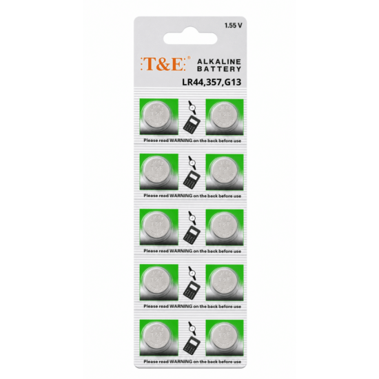 Alkaline Battery 1.55 V - LR44,357,G13 - 1 Strip