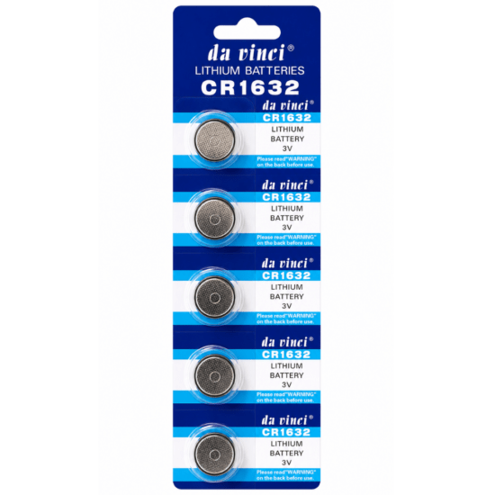 Da Vinci Lithium Batteries CR1632 3V - Silver Cell - 1 Strip
