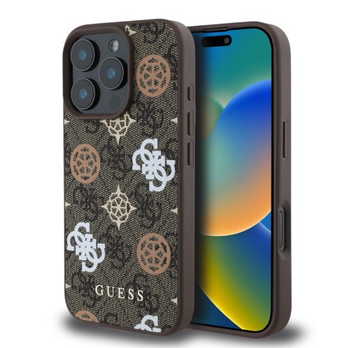 GUESS - iPhone 16 Pro Max - Phone Case - Brown - Peony (MagSafe)