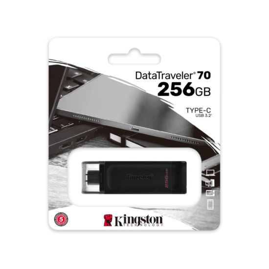 Kingston DT70/256GB  USB - C 3.2 Gen 1 DataTraveler70 -  100 MB/s