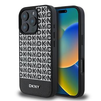 DKNY PU Leather MagSafe Case - for iPhone 16 Pro Max - Black