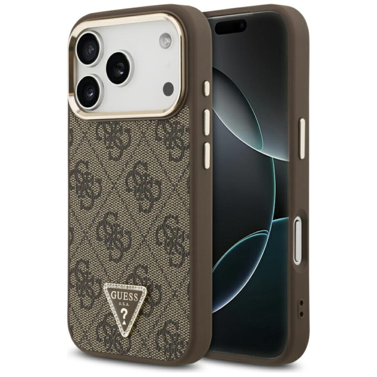 Guess 4G Triangle Logo MagSafe Case  for iphone -  17 Pro & iPhone 18 pro - Brown