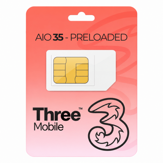 Three Mobile Preloaded AIO SIM 30GB Data - Onbeperkt Bellen & SMS - (UK ONLY)