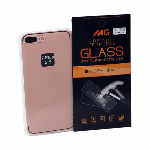 TPU hoesje voor een ultieme bescherming + Tempered Glass voor Apple iPhone 7G Plus/8G Plus | Combodeal ! |
