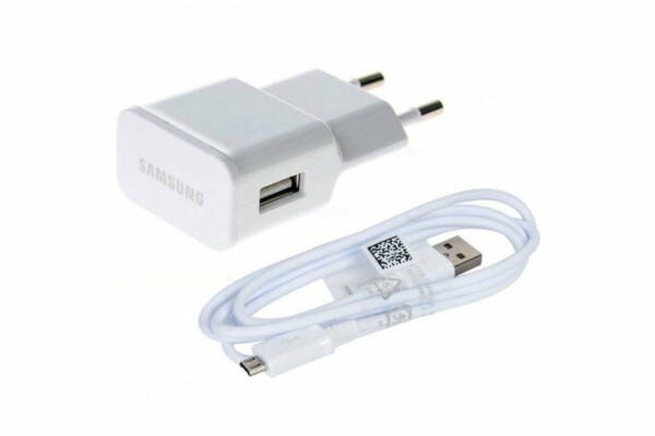 Samsung Micro Usb kabel 1 meter + Usb Adapter 15 Watt Geschikt als Thuislader / Reislader - Wit