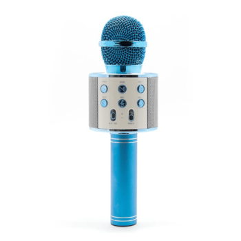 Karaoke Microfoon - WS-858 Draadloos - Bluetooth Verbinding - Blauw - Voor de gezelligste feestjes
