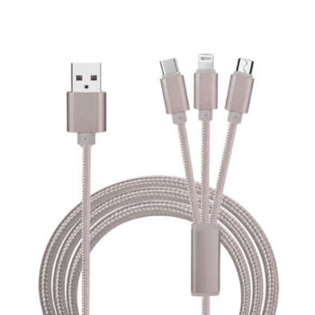 3 in 1 universal data kabel Quick Charge & Data Grijs