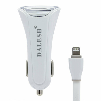 Autolader USB naar Lightning Kabel – Dalesh – Wit