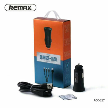 Remax Autolader + Kabels - RCC217 - 3 in 1 - Zwart