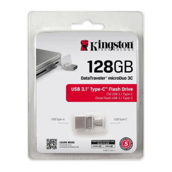 Kingston DataTraveler Microduo 3C -128GB - USB stick 3.1 / Type C - Flash Drive