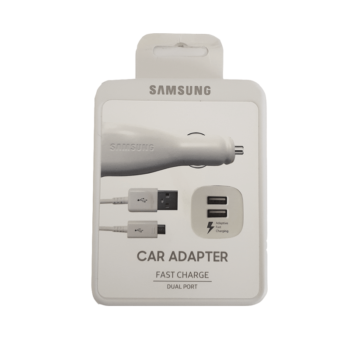 Samsung Auto Snellader - Dual poort + Micro USB Kabel - Wit