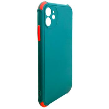 Apple iPhone 12 Pro Max - Siliconen backcover met rode accenten – Groen