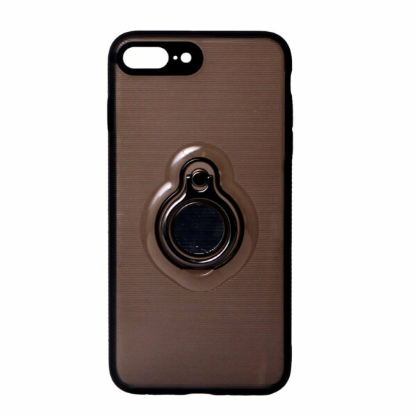 iPhone 7 Plus Backcover Ringhouder Hoesje - BROWN