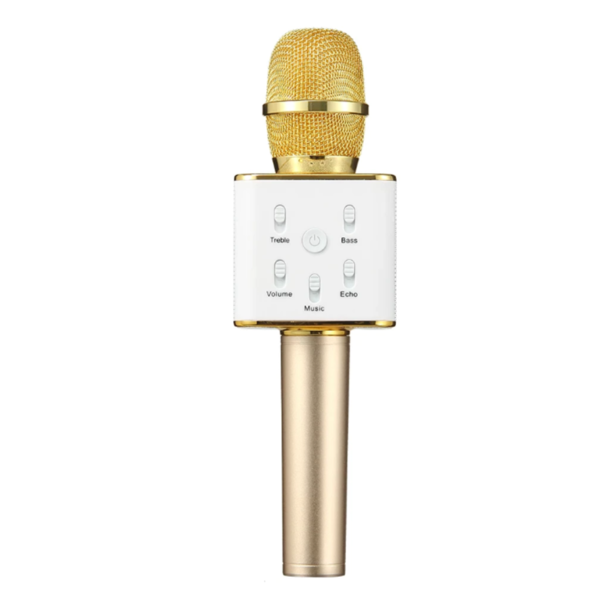 Karaoke Microfoon – Q7 Draadloos – Bluetooth Verbinding – Goud – Voor de gezelligste feestjes
