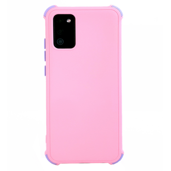 Samsung Galaxy A02 - Siliconen backcover met paarse accenten – Roze
