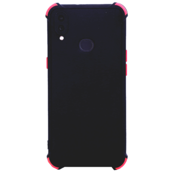 Samsung Galaxy A10S - Siliconen backcover met rode accenten – Zwart