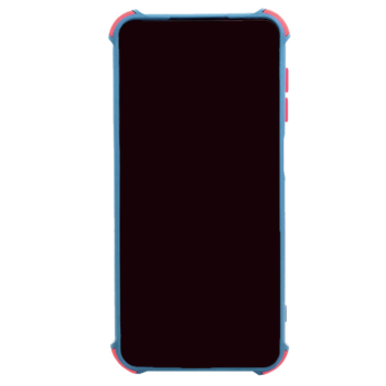 Samsung Galaxy A12 - Siliconen Backcover met rode accenten – Blauw