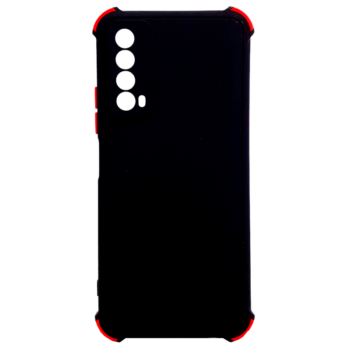 Samsung Galaxy A71 - Siliconen backcover met rode accenten – Zwart