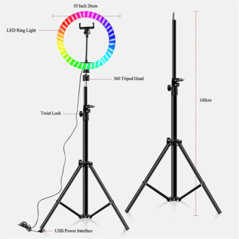 LED-ringverlichting MJ33 ( 33 centimeter) met RGB kleuren - Tiktok