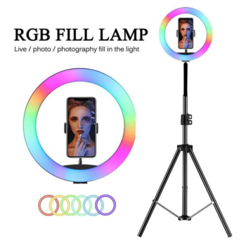 LED-ringverlichting MJ33 ( 33 centimeter) met RGB kleuren - Tiktok