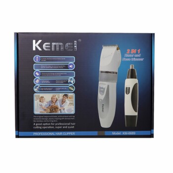 Kemei KM-6689 Oplaadbare 2 in 1 haartrimmer / neustrimmer - Wit