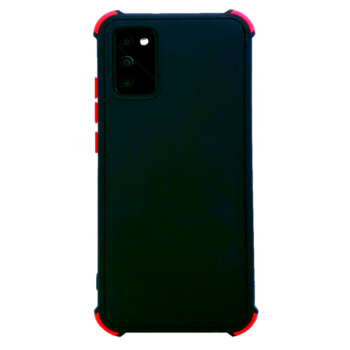 Samsung Galaxy A02 - Siliconen backcover met rode accenten – Zwart