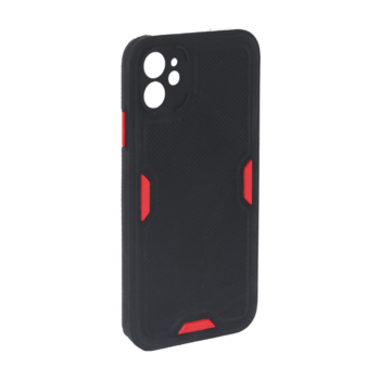 iPhone 11 - Siliconen backcover met rode accenten – Zwart